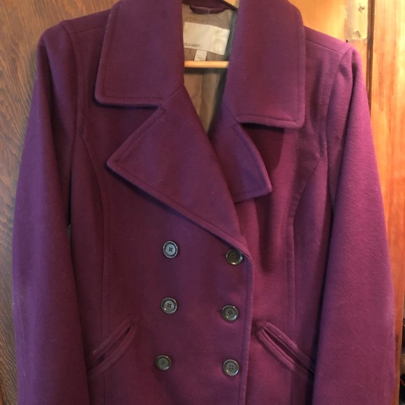 Old Navy Purple Pea Coat - Picture 1 of 3